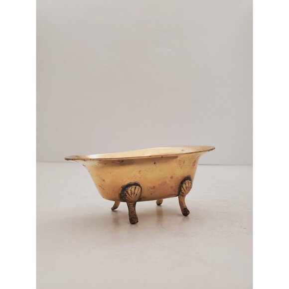 Vintage 1950s / BRASS SOAP DISH / Solid Brass Soap Holder Soap Dispenser… - Picture 10 of 10